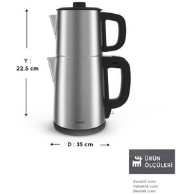 Resim Karaca Teabig Xl 2 İn 1 Çelik Çay Makinesi Ve Su Isıtıcı 