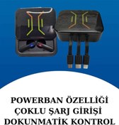 Resim teknodayım Wireless Şarjlı Akıllı Saat ve Dijital Göstergeli Kablosuz Bluetooth Kulaklık Nabız Ölçer 