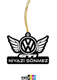 Resim Yalıgraf Reklam Tabela Kişiye Özel Volkswagen GTI Pleksi Dikiz Ayna Süsü 