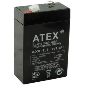 Resim Atex Ax6-2.8 6 Volt 2.8 Amper Dikey Akü 67x34x100mm 