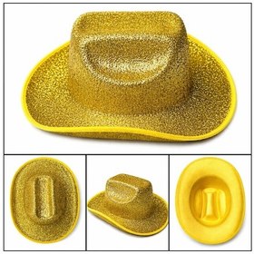 Resim Parlak Altın Gold Kovboy Şapka Kadın Erkek Parti Disco Festival Şapkası - Evori-866553 18 