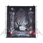 Resim Maiyame "210x150cm Halloween Fotoğraf Fon Perdesi - Yansıma Önleyici Polyester Kumaş" Siyah 
