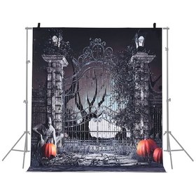 Resim Maiyame "210x150cm Halloween Fotoğraf Fon Perdesi - Yansıma Önleyici Polyester Kumaş" Siyah 