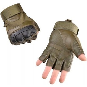 Resim Jokmae Z902 Asker Yeşili L Boy Yarı Parmak Mücadele Eldiveni - Karbon Fiber Koruma, Kaygan Ve Yapışmaz Spor Eldiveni 1 Çift 