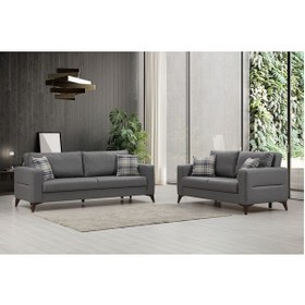 Resim Kristal 3+2 Koltuk Takımı Koyu Gri 
