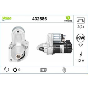 Resim VALEO 432586 Mars Motoru 12V 9 Dis D6ra BMW 12411244606 (WR975276) 