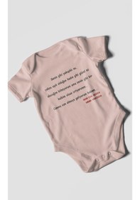 Resim Canına Can Olmaya Geliyorum Canım Babam Baskılı Bebek Zıbını Çıtçıtlı Body %100 Pamuk Kısa Kol Pastel Pembe 