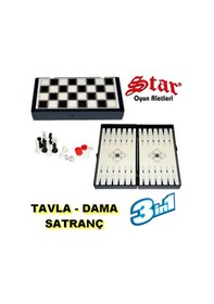 Resim Star Manyetik Tavla Dama Ve Satranç 3 Oyun 1 Arada 