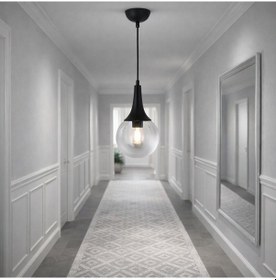 Resim Tt601-1-fullsy Tt Aydınlatma Mat Siyah Tekli Uzun Hunili Avize Siyah 