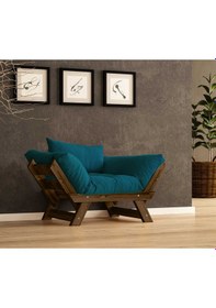 Resim Woodesk Adalar Masif Ceviz-petrol Renk Berjer Cpt8138-140 Petrol 