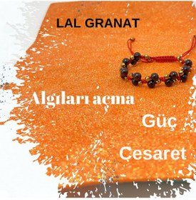 Resim Yıldız Doğal Taş 6mm İpli Granat Lal Doğal Taş Bileklik Bordo 