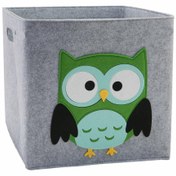 Resim Baykuş Tasarımlı Küp Bebek Çocuk Odası Organizer Oyuncak Sepeti Kirli Sepeti Tekli 30x30x30 