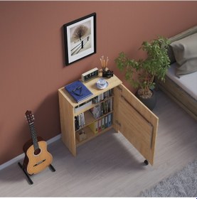 Resim Asratrend Çalışma Odası Fonksiyonel Kitaplık+katlanır Masa Safir Meşe 