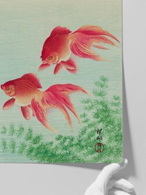 Resim Ohara Koson Two Goldfish - Art Print - William Turner / 50x70 cm 