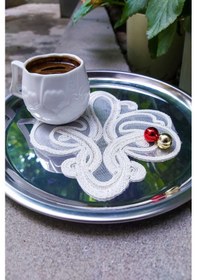 Resim 6 Adet Beyaz Fransız Tarzı Modern Bardak Altlığı & Kokteyl Peçete 