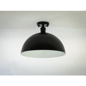 Resim Riolight Retro Siyah Içi Beyaz Tekli Metal Plofonyer Avize Çap: 3 (538284405) 