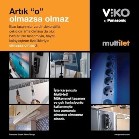 Resim Viko Multi-Let İkili Priz Topraklı Klemensli Çocuk Korumalı 