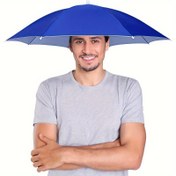 Resim Elastik Bandlı Hands-Free Dış Mekan Şemsiye Şapka - Kamp, Balıkçılık, İnşaat için Taşınabilir Güneşlik Tente - Her Yerde Tek Elle Kullanım İçin Hafif UV Koruma Şemsiyeli Şapka, Kamp Ekipmanı, Ayarlanabilir Uyum, Sağlam Yapı, İnşaat İşçiler için 