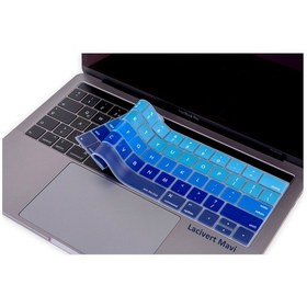 Resim Macbook Pro Klavye Koruyucu Us-abd İngilizce Touchbarlı Ombre A1706 A1989 A2159 A1707 A1990 Uyumlu Lacivert Mavi 