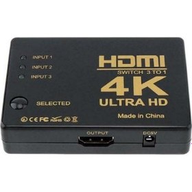 Resim 4K Ultra Hd Ir Alıcılı Kumandalı Hdmi Çoklayıcı 3 In 1 Switch 