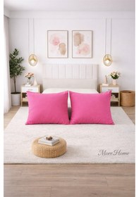 Resim More Home Yastık Kılıfı Kapaklı 2 Adet 50 X 70 Cm Fuşya 