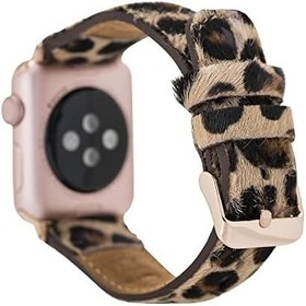 Resim Bouletta Apple Watch Deri Kordon 42-44mm Tüylü Leopar 