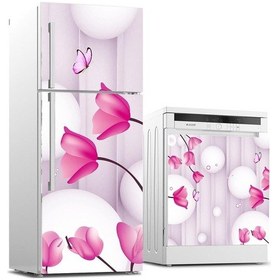 Resim Buzdolabı Ve Bulaşık Makinası Beyaz Eşya Sticker Kaplama 3D Çiçek (540887056) 