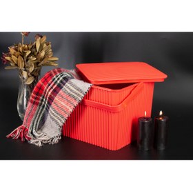 Resim Saban 11 Lt. Tırtıklı Kare Plastik Kova (kırmızı) 