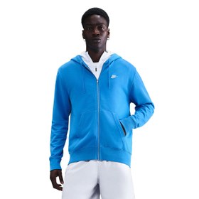 Resim Nike Club French Terry Full-Zip Erkek Mavi Günlük Stil Sweatshirt FN3884-435 