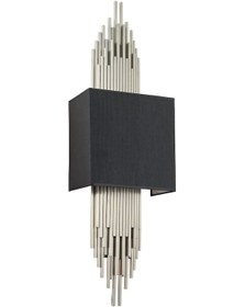 Resim Lampaluce Straordinario Modern Tasarım Metal ve Kumaş Aplik 65cm Krom - Siyah 