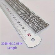 Resim 1 adet 304 Paslanmaz Çelik Sıkıştırma Yay, 0,6 mm Tel Çapı, Dış Çap Seçenekleri 5/6/7/8/10 mm, 305 mm Serbest Uzunluk, DIY ve Ev Onarımı için Çelik Malzeme 