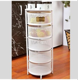 Resim Beyaz Sebzelik 5 Katlı Açılır Kapanır Paslanmaz Beyaz 