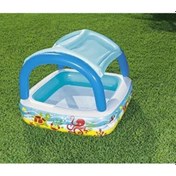 Resim Güneş Korumalı Gölgelikli Büyük Şişme Havuz Mavi 