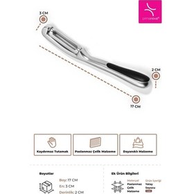 Resim Primanova Paslanmaz Çelik Yatay Soyucu - Metalik Metalik Gri 