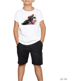 Resim Motorcycle Motocross Speedway Beyaz Çocuk Tişört Beyaz 