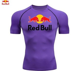 Resim Red Bull Erkekler Kısa Kollu Sıkıştırma Spor Tişört Koşu Rashguard Jiu Jitsu Üstleriroyal Blue Royal Blue 
