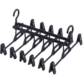 Resim Vkemall 6 Lı Katlanır Pantolon Askısı - Çok Amaçlı Dolaplık Organizasyonu İçin Dayanıklı Ve Ayarlanabilir Pp Malzeme Siyah 