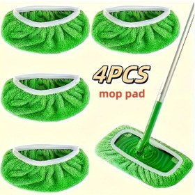 Resim Hightower Yeşil Süper Emici Yeniden Kullanılabilir 2/4 Paspas Pedi Yıkama Dayanıklı Islak Kuru Zemin Temizlik Bezi 