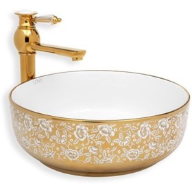 Resim LENA Eva Banyo E-8115 Tezgah Üstü Porselen Lavabo 