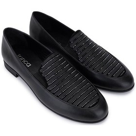 Resim Tamer Tanca Kadın Hakiki Deri Siyah Loafer Ayakkabı 1120 975 Bn Ayk Sk25-26 Sıyah Derı Siyah Deri 