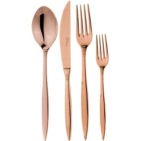 Resim Aryıldız Linea 24 Parça 6 Kişilik Çatal Kaşık Bıçak Takımı Bronz 