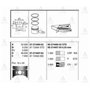 Resim Segman Corolla 88-98 1.3 / 73.00mm / 2e / Karbüratörlü / 0.50 Takım 28971-050 