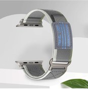 Resim Sunshine022 İwatch Ultra Serisi İçin Yeşil Gri Esnek Nylon Spor Kordon 44 45 46 49mm 