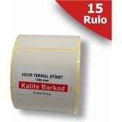 Resim Kalite Barkod 60X35 Termal Etiket | 15 Rulo Barkod Etiket 