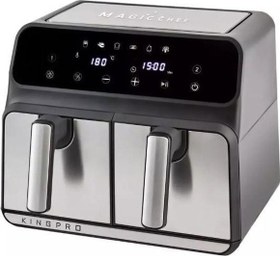 Resim King Kyf28 Magicchef Çift Sepetli Sıcak Hava Fritözü 8 Litre Xxl 