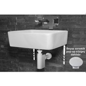 Resim Studor Trap-Vent Beyaz Havalıklı Lavabo Sifonu Beyaz Seramik Pop-up Süzgeçli Tıkanma ve Koku Önleyici 