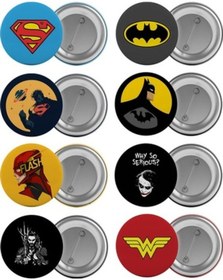 Resim Superman Batman Dc Cinema Çanta Rozeti Seti 8 Adet En Büyük Boy 5 