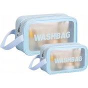 Resim Cordial Blue 2'li Büyük Kapasiteli Tek Katmanlı Yıkama Çantası, Seyahat Ve Spor İçin 