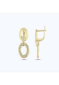 Resim Altınbaş Altın Taşlı Sallantılı Oval Küpe Akp0139-y-25950 Çok Renkli 
