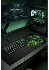 Resim Sonictouch Neon Yeşili Akrep Kusursuz Hassasiyet Dikişsiz Xxl Gamer Oyuncu Klavye Mouse Pad 40x90cm Mousepad 